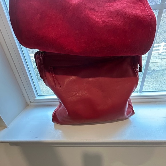 NWOT Red Leather Shoulder Bag - Picture 6 of 10